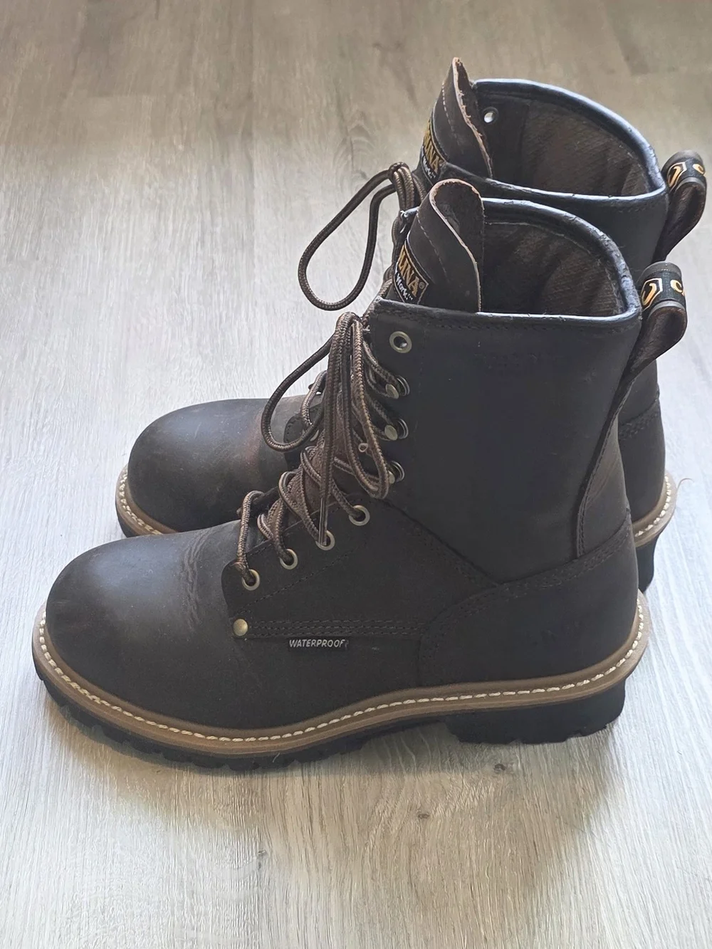 Carolina Men's Brown Steel Toe Waterproof Work Boots Excellent Condition 9D